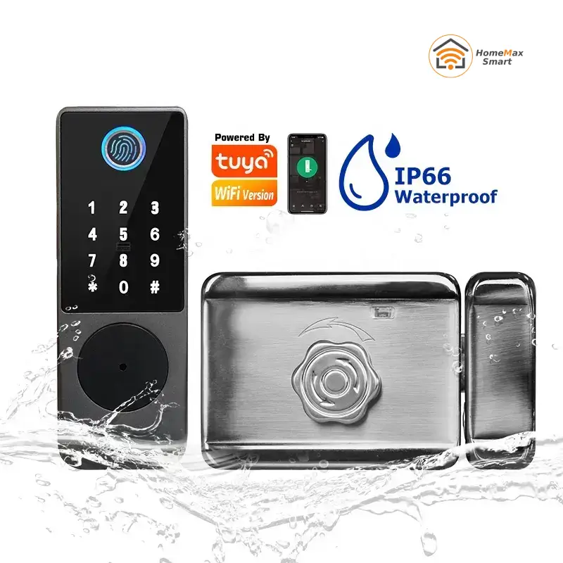 Waterproof WiFi smart gate lock with mobile app control